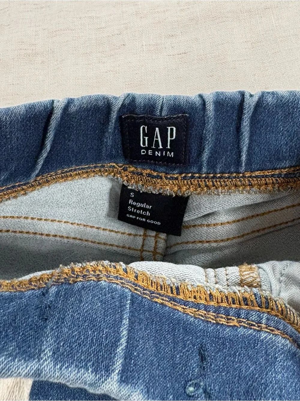 GAP Girls Denim Skirt with Knit Waist - Dark Blue